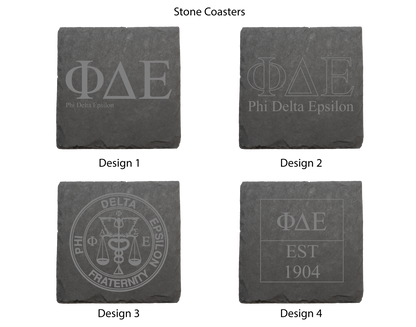 Phi Delta Epsilon Stone Coasters - 4-Pack