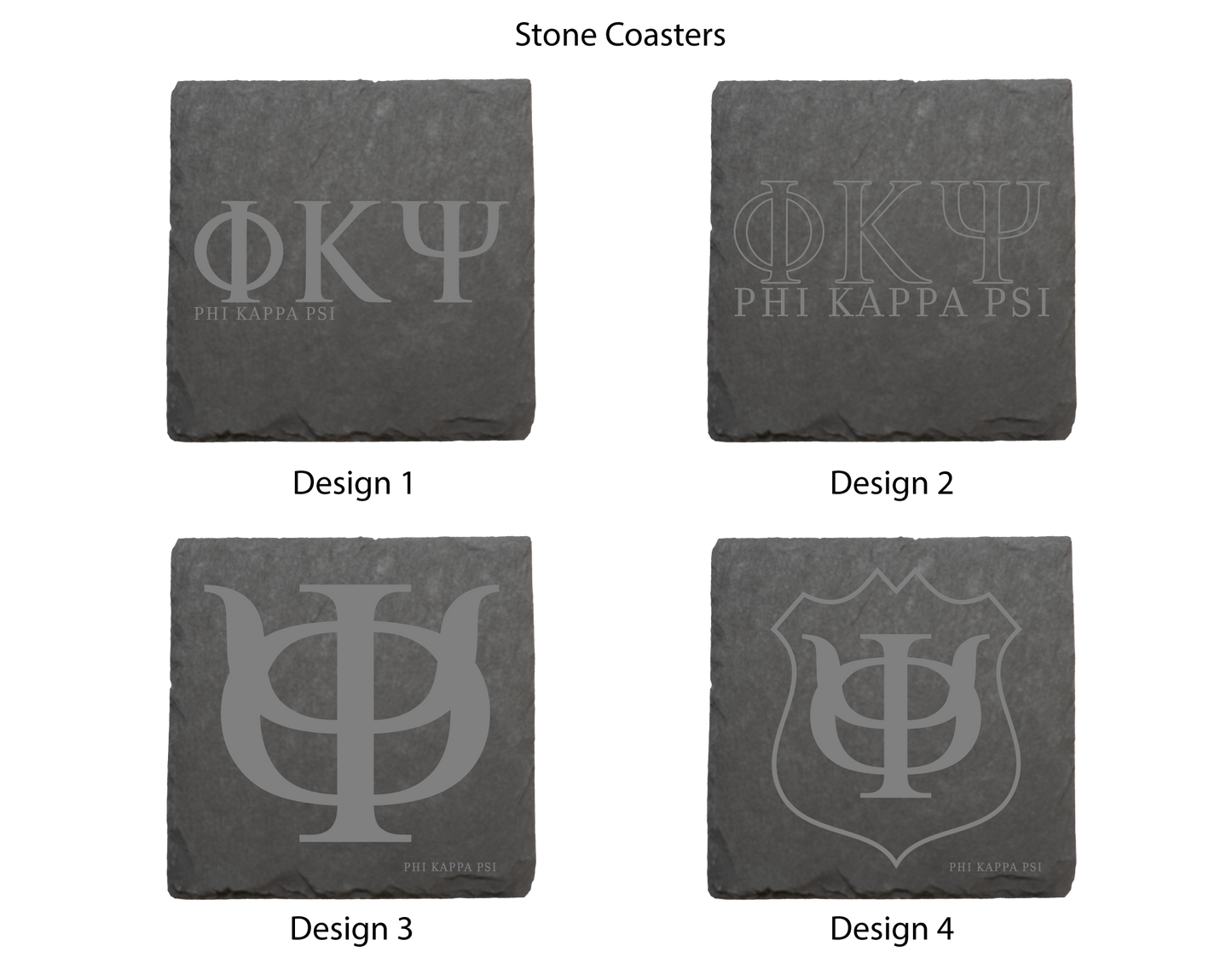 Phi Kappa Psi Stone Coasters - 4-Pack