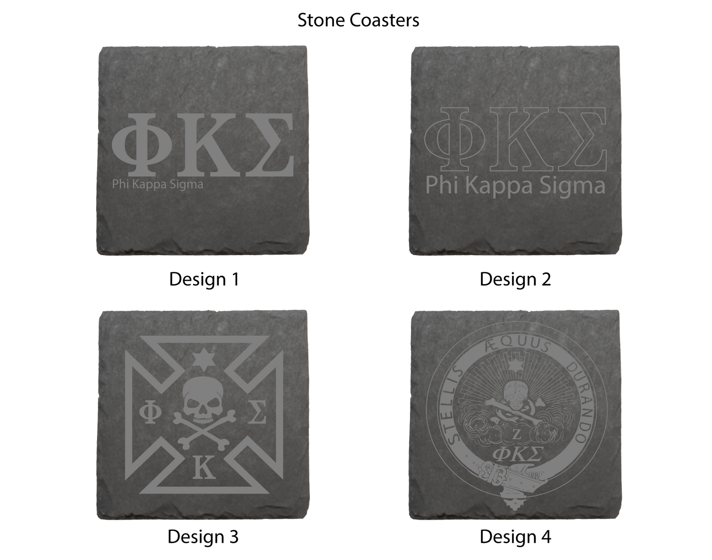 Phi Kappa Sigma Stone Coasters - 4-Pack