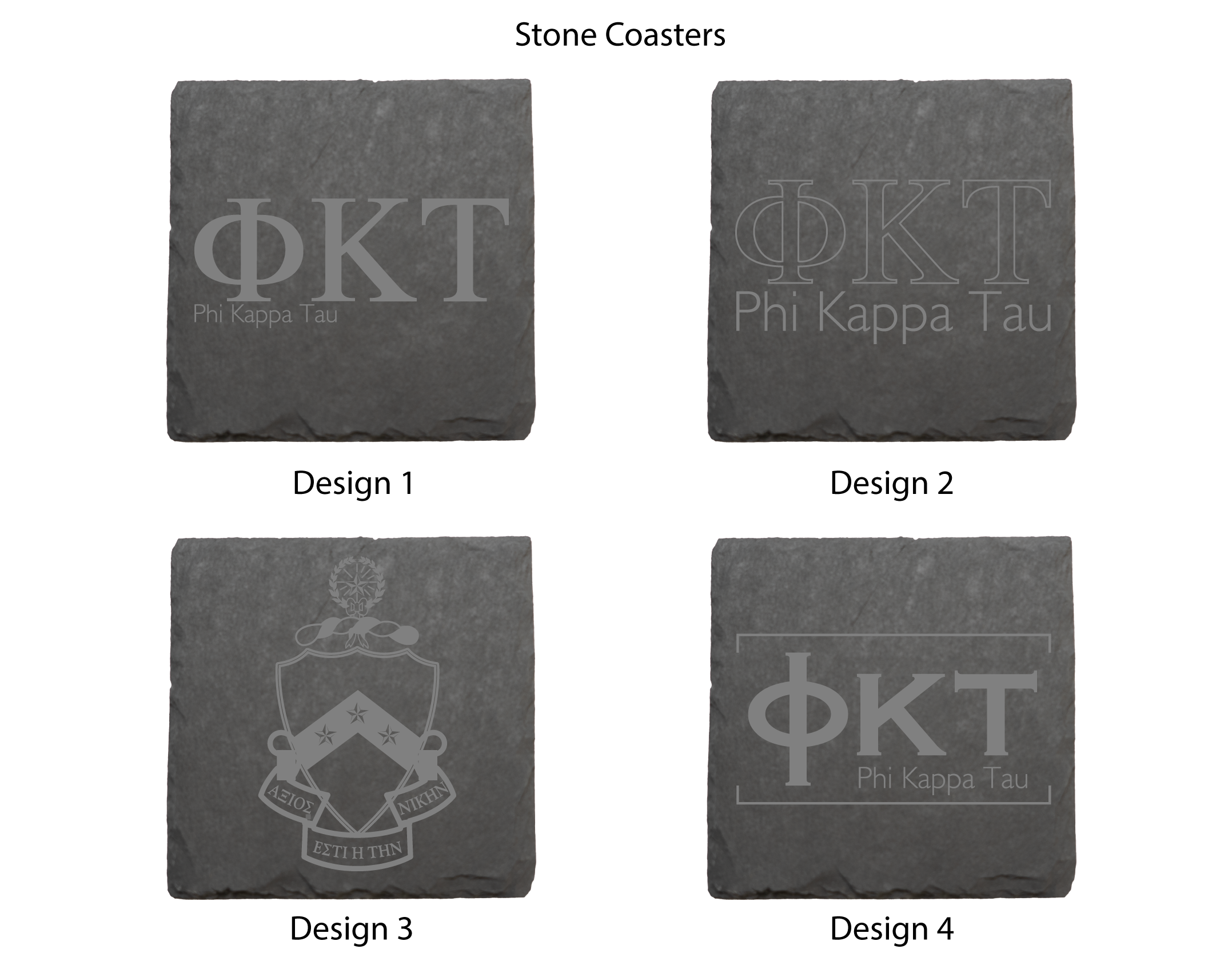 Phi Kappa Tau Stone Coasters - 4-Pack