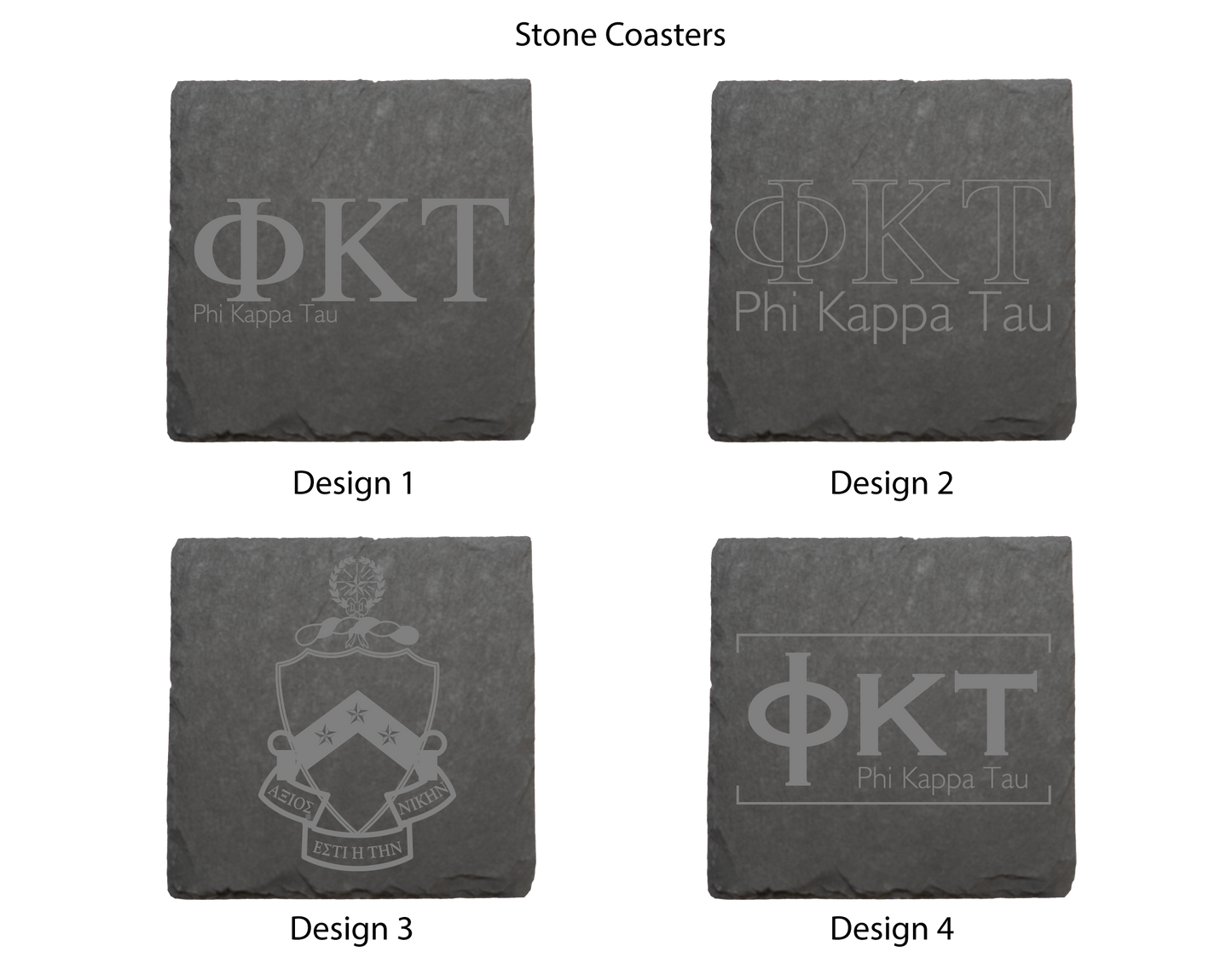 Phi Kappa Tau Stone Coasters - 4-Pack