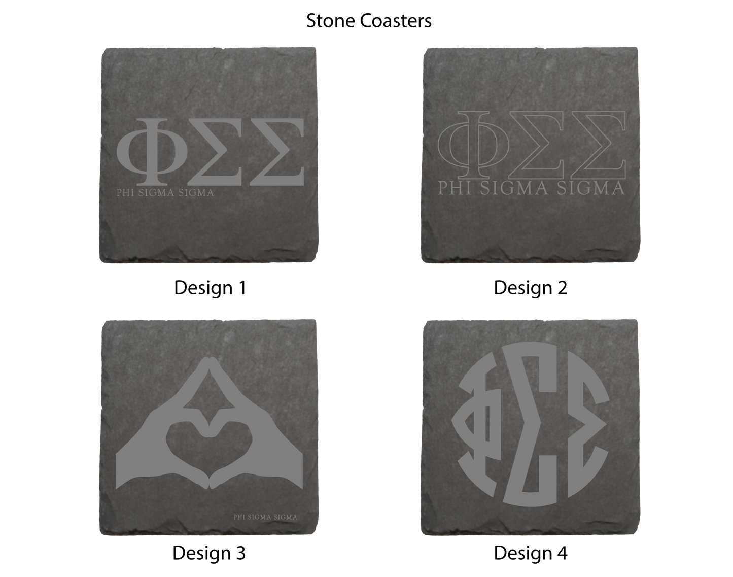 Phi Sigma Sigma Stone Coasters - 4-Pack
