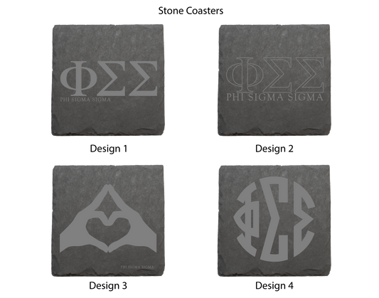 Phi Sigma Sigma Stone Coasters - 4-Pack