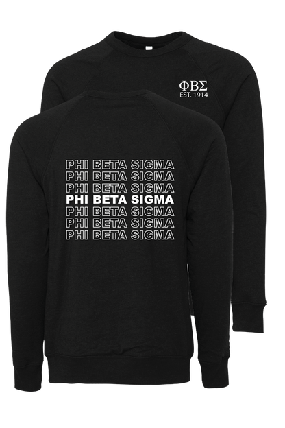 Phi Beta Sigma Repeating Name Crewneck Sweatshirts