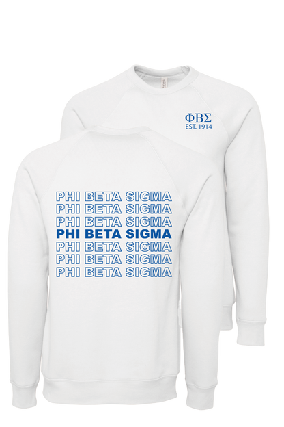 Phi Beta Sigma Repeating Name Crewneck Sweatshirts