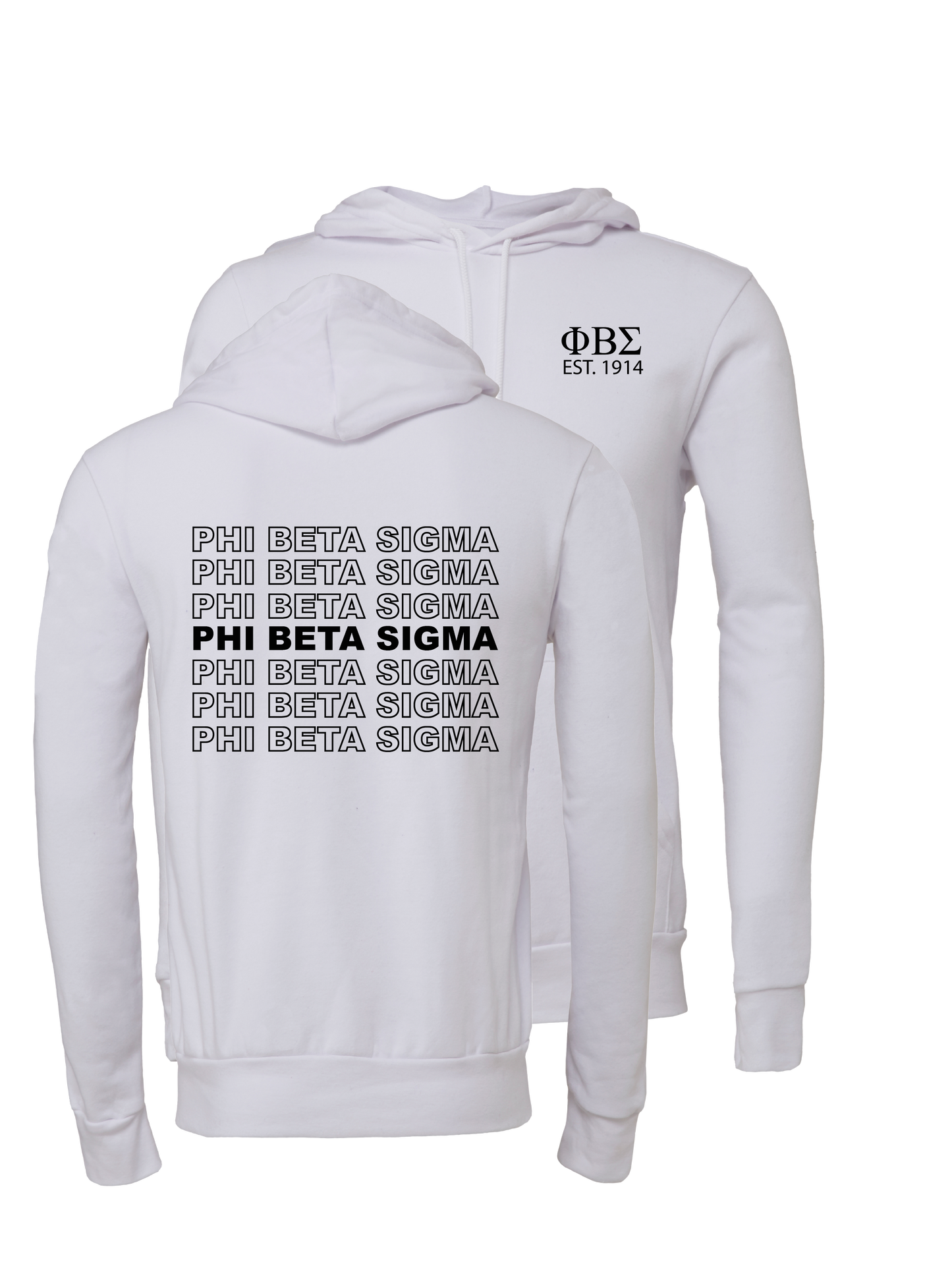Phi Beta Sigma Repeating Name Hooded Sweatshirts