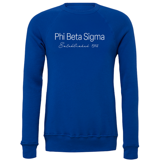 Phi Beta Sigma Embroidered Printed Name Crewneck Sweatshirts