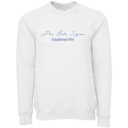 Phi Beta Sigma Embroidered Scripted Name Crewneck Sweatshirts