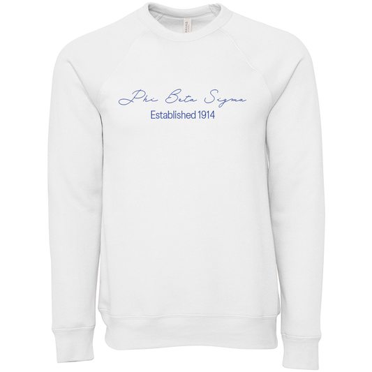 Phi Beta Sigma Embroidered Scripted Name Crewneck Sweatshirts