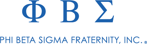 Phi Beta Sigma fraternity logo with blue letters on a white background
