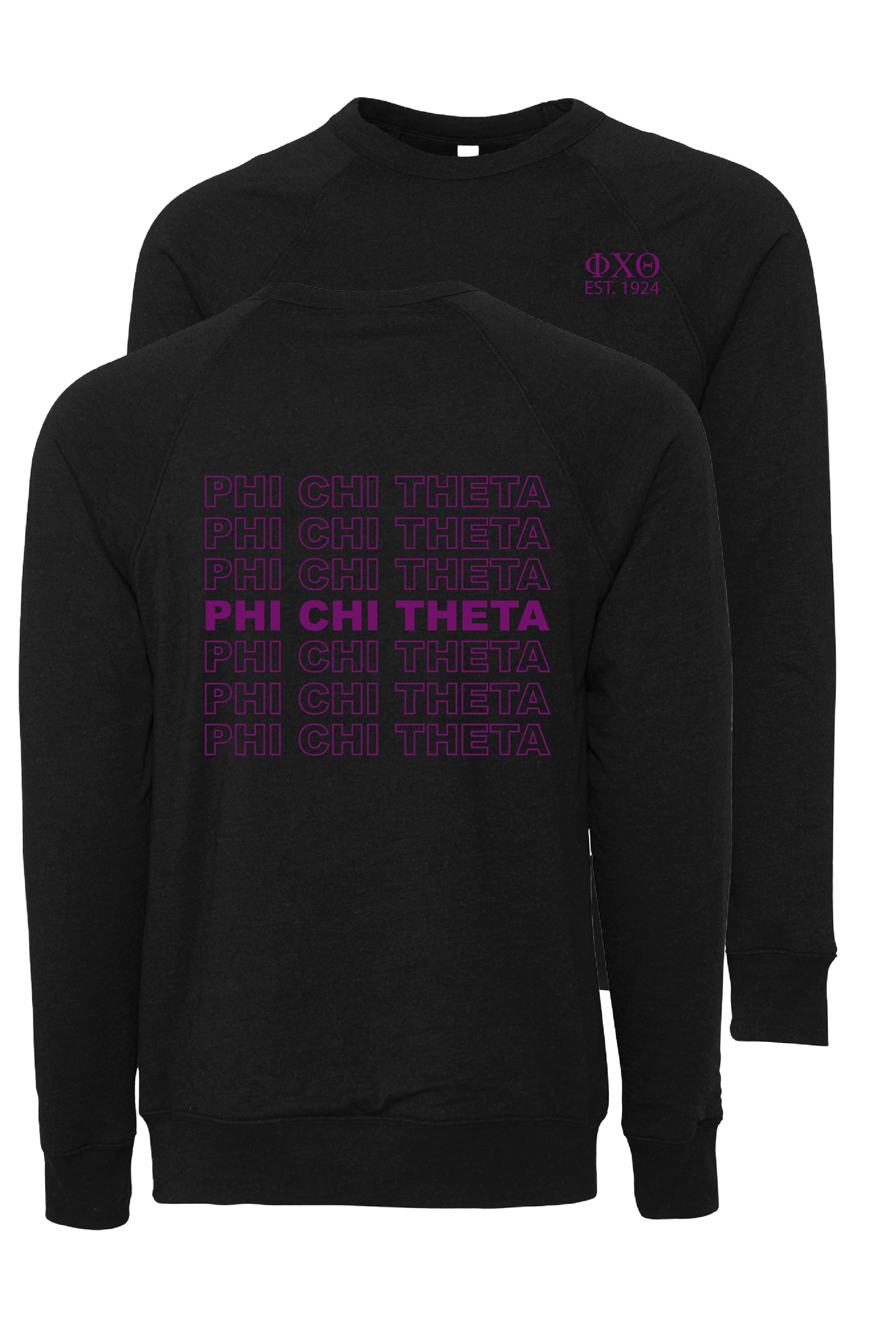 Phi Chi Theta Repeating Name Crewneck Sweatshirts