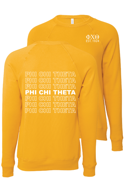 Phi Chi Theta Repeating Name Crewneck Sweatshirts