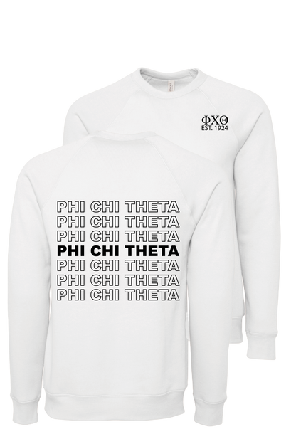 Phi Chi Theta Repeating Name Crewneck Sweatshirts