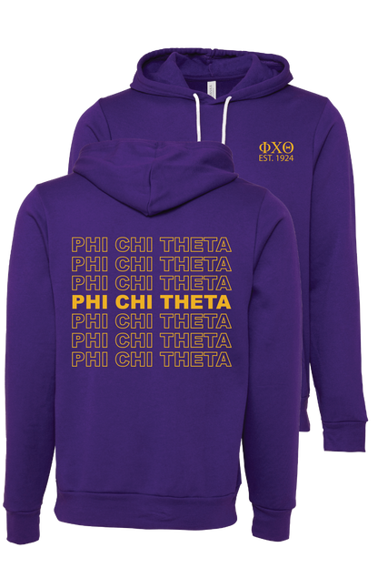 Phi Chi Theta Repeating Name Hooded Sweatshirts