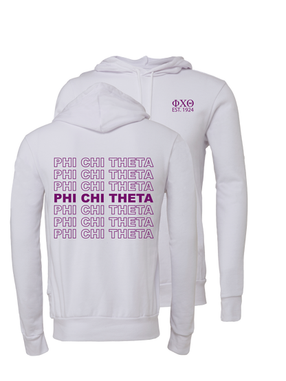 Phi Chi Theta Repeating Name Hooded Sweatshirts