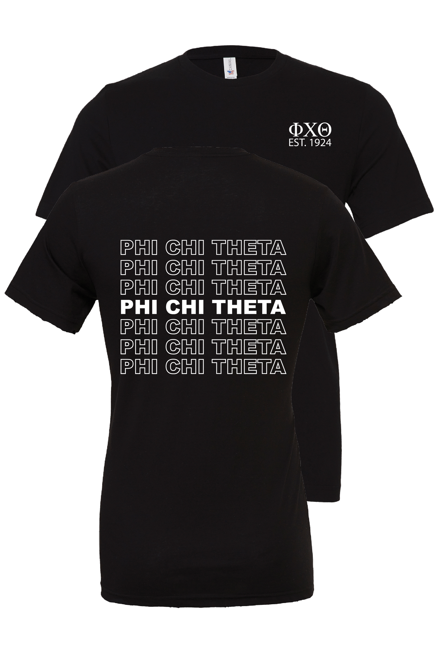 Phi Chi Theta Repeating Name Short Sleeve T-Shirts