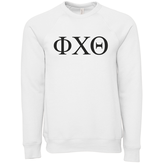Phi Chi Theta Embroidered Lettered Crewneck Sweatshirts
