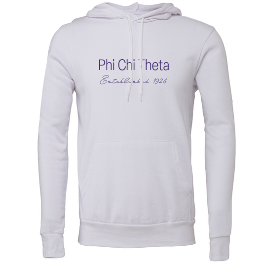 Phi Chi Theta Embroidered Printed Name Hooded Sweatshirts