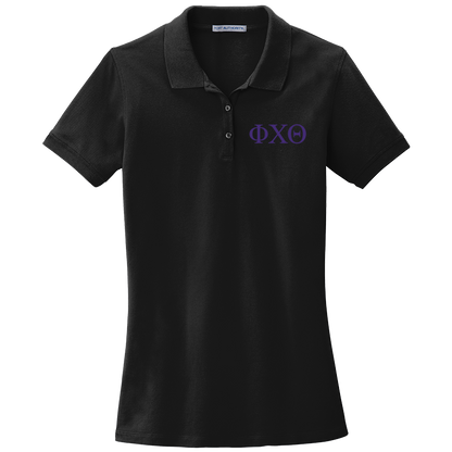 Phi Chi Theta Ladies' Embroidered Polo Shirt