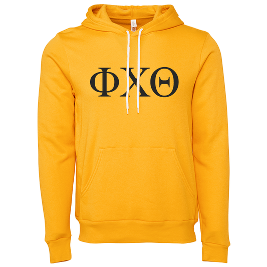 Phi Chi Theta Embroidered Lettered Hooded Sweatshirts