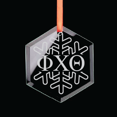 Phi Chi Theta Hexagon Single-Snowflake Ornament