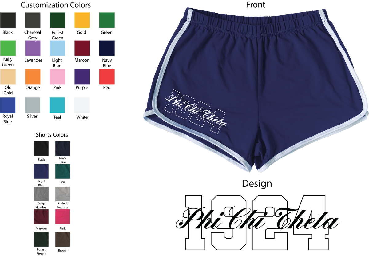 Phi Chi Theta Year and Name Women's Shorts