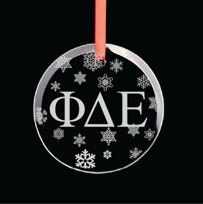 Phi Delta Epsilon Round Multi-Snowflake Ornament