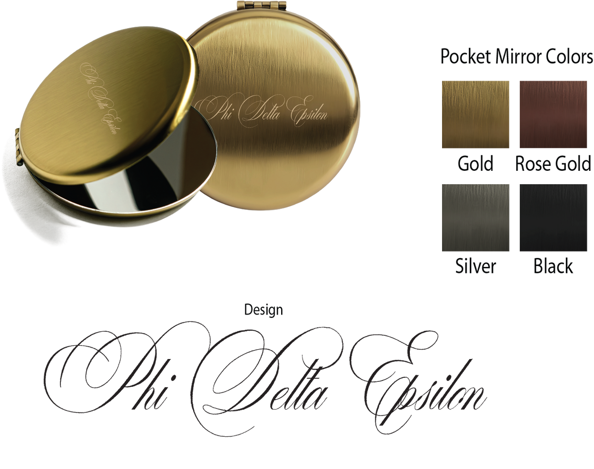 Phi Delta Epsilon Script Pocket Mirrors