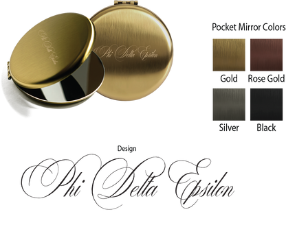Phi Delta Epsilon Script Pocket Mirrors