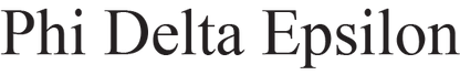 Phi Delta Epsilon text in black on a white background