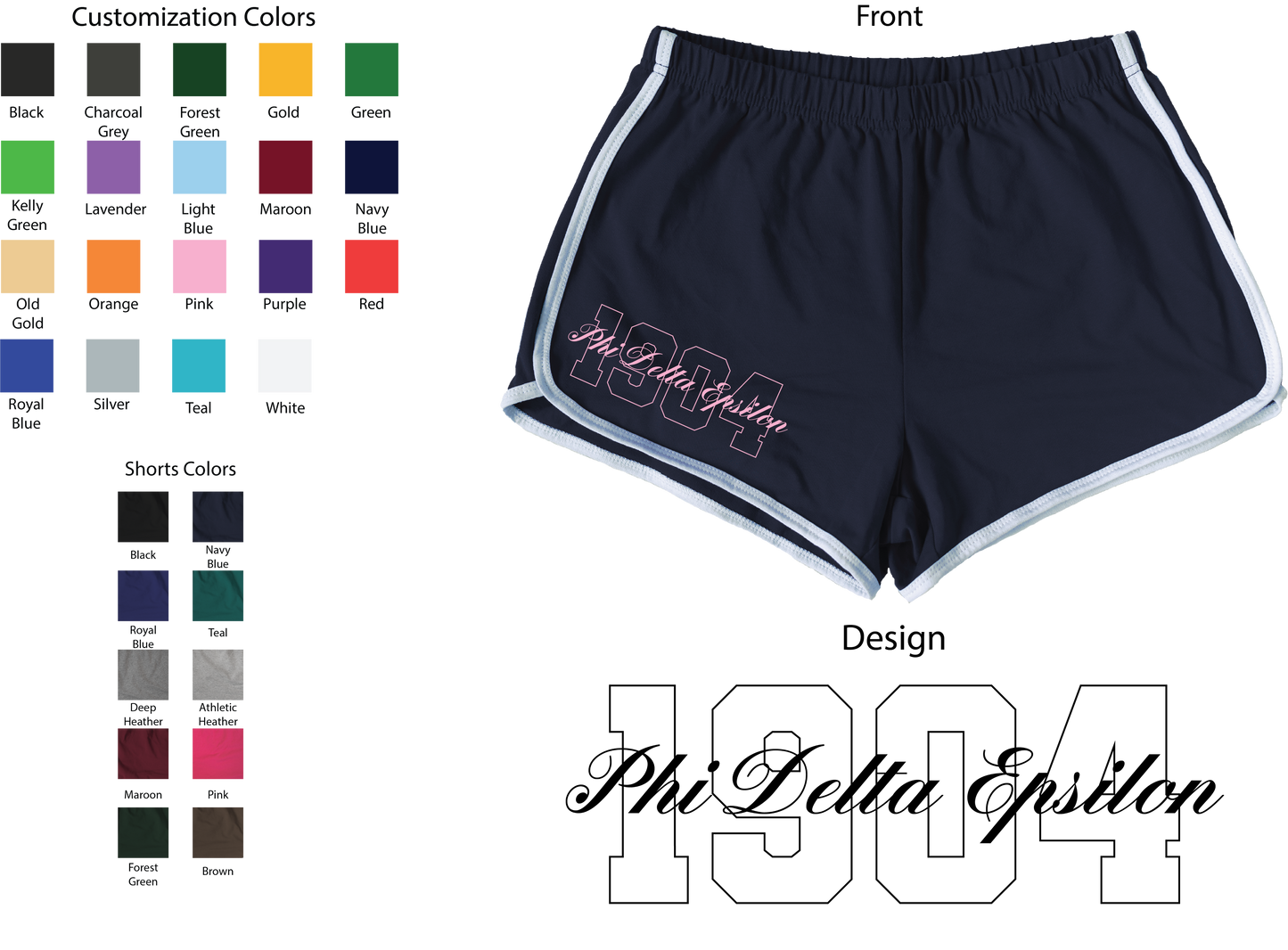 Phi Delta Epsilon Year and Name Women's Shorts