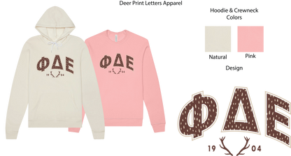 Phi Delta Epsilon Fawn Print Varsity Hoodie