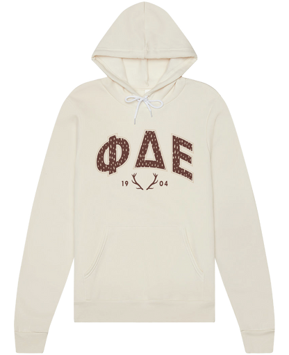 Phi Delta Epsilon Fawn Print Varsity Hoodie