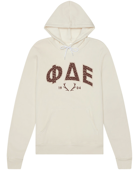 Phi Delta Epsilon Fawn Print Varsity Hoodie