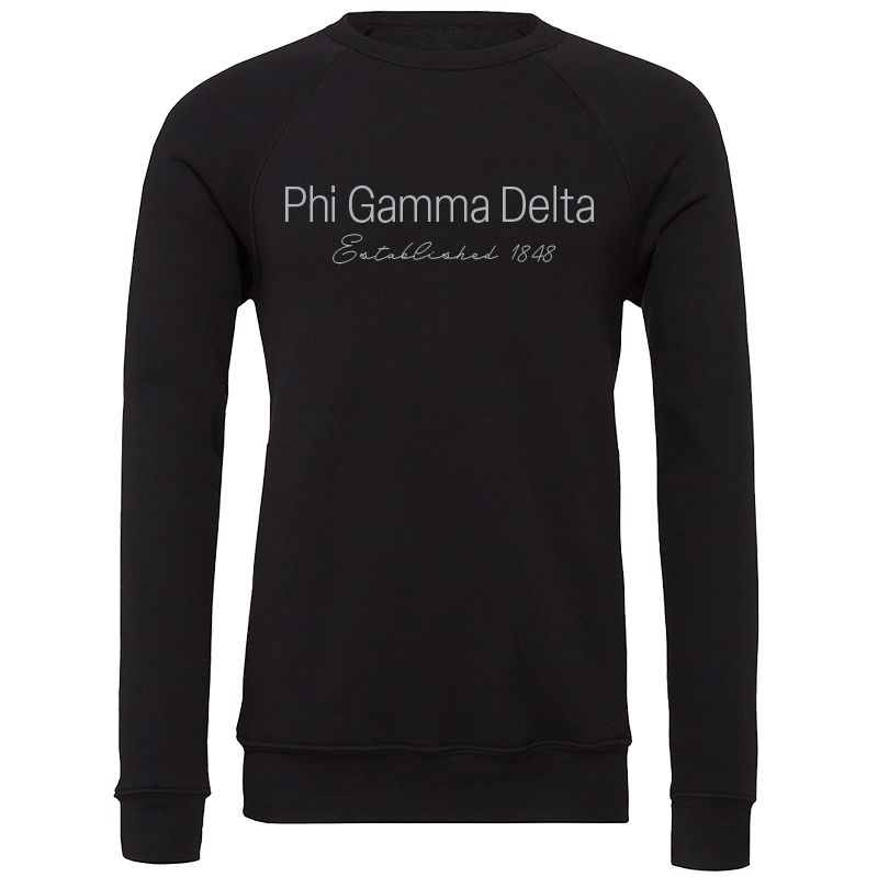 Phi Gamma Delta Embroidered Printed Name Crewneck Sweatshirts