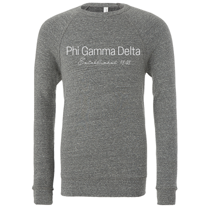 Phi Gamma Delta Embroidered Printed Name Crewneck Sweatshirts