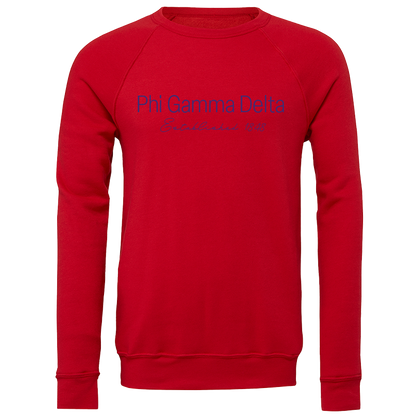 Phi Gamma Delta Embroidered Printed Name Crewneck Sweatshirts