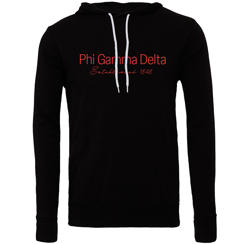 Phi Gamma Delta Embroidered Printed Name Hooded Sweatshirts