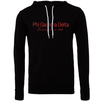 Phi Gamma Delta Embroidered Printed Name Hooded Sweatshirts