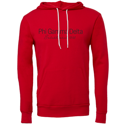 Phi Gamma Delta Embroidered Printed Name Hooded Sweatshirts