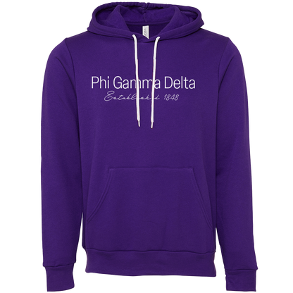 Phi Gamma Delta Embroidered Printed Name Hooded Sweatshirts