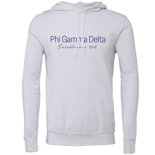 Phi Gamma Delta Embroidered Printed Name Hooded Sweatshirts