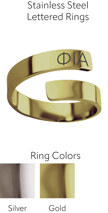 Phi Iota Alpha Lettered Rings