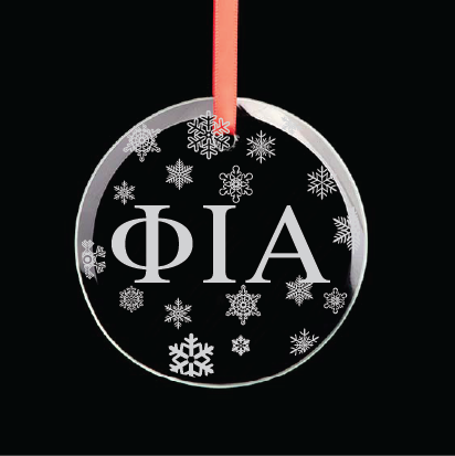 Phi Iota Alpha Round Multi-Snowflake Ornament