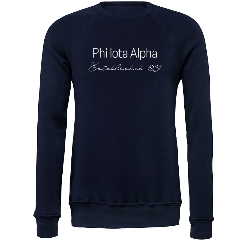 Phi Iota Alpha Embroidered Printed Name Crewneck Sweatshirts