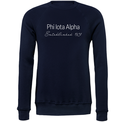 Phi Iota Alpha Embroidered Printed Name Crewneck Sweatshirts