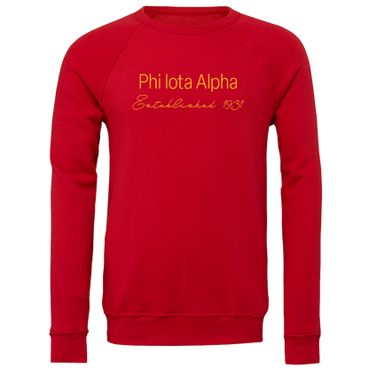 Phi Iota Alpha Embroidered Printed Name Crewneck Sweatshirts