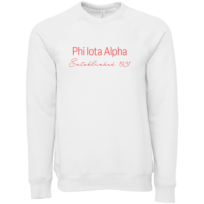 Phi Iota Alpha Embroidered Printed Name Crewneck Sweatshirts