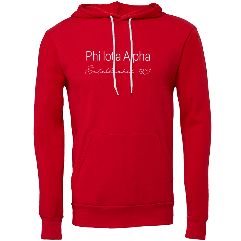 Phi Iota Alpha Embroidered Printed Name Hooded Sweatshirts