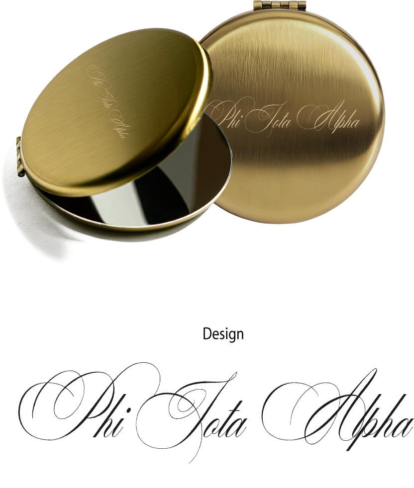 Phi Iota Alpha Script Pocket Mirrors